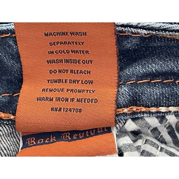 Rock Revival Capri Jeans Womens Size 29 Embroidered Distressed - Picture 12 of 14